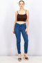 Women Regular Fit Plain Stretchable Denim Jeans, Blue - 3