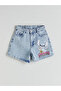 Lcw kids blue stitch Printed girls jean shorts