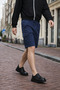 Men's Premium Jogger Relax Cargo Pocket Blue Linen Shorts - 4