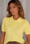 Women's Polo Collar Short Sleeve Knitwear Blouse