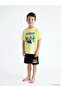 Lcw kids green printed boy's shorts pajama set - 2