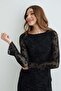 Velvet Detailed Mini Length Transparent Dress - 7