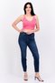Women V-Neck Sleeveless Ribbed Tank Top, Dark Pink - 4
