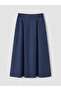 Lcw Grace Black Flared Jean Skirt with Elastic Waist - 5