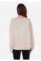 Comfort Fit Round Neck Women's Beige Sweatshirt - 2