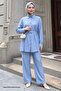 Belted Baby Blue Two-Piece Set - 3