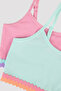 Girl's Colorful 2-Piece Crop Top - 2