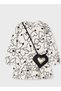 Girl's Heart Print Fleece Dress 2-10 Years Ecru