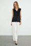 Semi-Transparent Blouse with Ruffles on the Front - 4