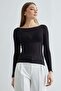 Boat Neck Transparent Blouse - 4
