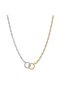 Special Series Symbol of Love Double Ring Women's Steel Necklace |   Vip Design with Zircon Stone and Star Detail