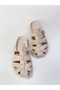 Atlas Gold Buckle Detailed Suede Comfortable and Stylish Casual Slippers with Comfortable Soles - 5