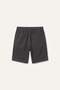 Relax Fit Gabardine Elastic Tie Waist Anthracite Bermuda Shorts E1242Ax25Sm - 2