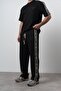 Men's Stripe Detailed Baggy Sweatpants Black - 3