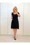 Buketli̇ Women's Short Sleeve Zero Neck Lined Short Knee Length Lace Stylish Dress - 6