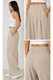 Linen Pants with Pockets and Elastic Waist at the Back - 3