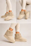 Sweater Suede Thick Sole Winter Women's Boots with Fur Inside - Beige - 5