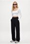 Lycra Series Move Double Buttoned Stretchy Black Palazzo Pants - 6