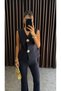 Women's Gold Buttoned Vest Pants Suit - 7