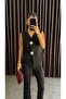 Women's Gold Buttoned Vest Pants Suit - 5