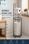 Black Metal Wire Toilet Paper Holder with Stand |   Replacement Roll Storage Wc Stand
