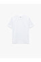 Cotton Short Sleeve Crew Neck Embossed Print Detail T-Shirt - 3
