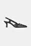 Women's Black Genuine Natural Leather Shoes with Open Back and Thin Heels, Size 35-41 - 5