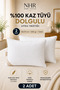100% Goose Feather Filled, Antibacterial, Sleeping Pillow / 50X70 1250Gr / 2 Pieces
