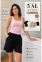 Women's Black Color Muslin Shorts with Pockets and Elastic Waist