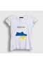 Women's White Ukraine Map Flag Ukraine Map Flag T-Shirt 563377Tt