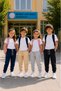 Economical 4-Pack Children's School Daily Sweatpants 4 Colors Lycra 2 Thread Compact Combed Cotton Non-Knee-Length Seasonal
