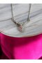 Pink Zircon Stone Drop Model Women's Necklace - 55 cm – Stainless Steel, Elegant and Sparkling Design - 3