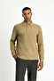 Polo Neck Regular Fit Patterned Sweatshirt