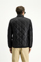 Windproof Quilted Sports Coat with Stand Collar and Zippered Pockets - 4