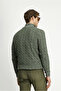 Half Turtleneck Regular Fit Zippered Patterned Knitted Wool Sweater - 6