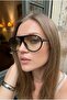 Clara Unisex Vintage Black Framed Brown Sunglasses