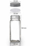 6-Piece Glass Spice Jar Set with Silver Lid and White Label Spice Jar Mh00Slvr06 - 5