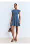 Denim Dress with Stitching Detail - 2