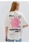 Printed Ecru T-Shirt Loose Fit / Relaxed Comfortable Cut 1613924-70057 - 2