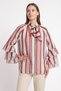 Striped Flywheel Sleeve Tunic 5402 - Red