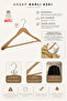 Wooden M023B Men's Suit Hanger with Bar, Natural Color, 4 Pieces