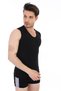Men's Elastane V-Neck Sleeveless Black Undershirt 924 - 3