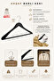 Wooden M023B 44cm Men's Suit Hanger with Bar, Coat Hanger Black Color 12 Pieces