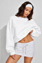 White Long Sleeve Basic Women's Sweatshirt Sh278