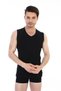 Men's Ribbed V-Neck Sleeveless Black Undershirt 921