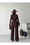 Women's Belted Blazer Pants Double Suit - 7
