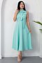 High Collar Dress with Ribbon on the Collar Midi Length Dress Esp058 - 5