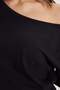 Relax Fit Comfortable Cut 100% Cotton Boat Neck Short Bat Sleeve Black T-Shirt - 5