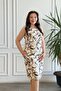 Sleeveless Floral Patterned Linen Dress - 8