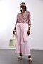 Pink Self-Tie Belted Pleated Trousers 8359 - 3